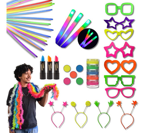 Kit 33 Adereços Festa Infantil C/ Pulseiras Neon Colorido 0