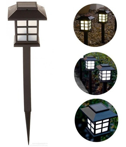 Estaca Solar Farol Iluminación Led Lampara Jardin 0