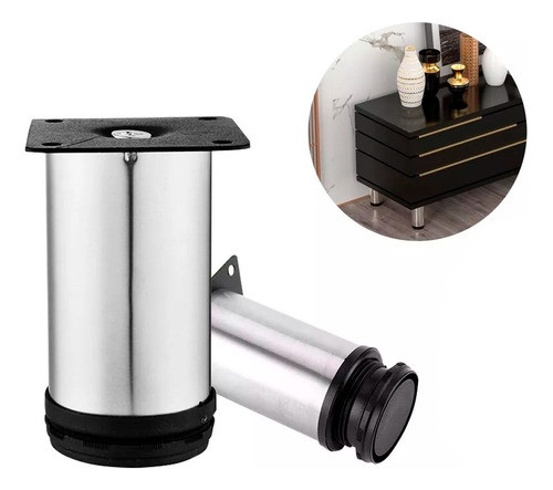 Pata Mueble Acero Inoxidable 100mm X 50 Unidades Regulable 0