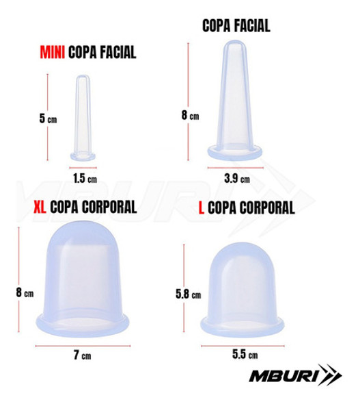 Ventosas Corporal + Facial Siliconas + Aceites  Tratamiento 1