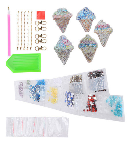 Decoração De Chaveiros, 5 Peças De Pintura Em Casquinha De S 1