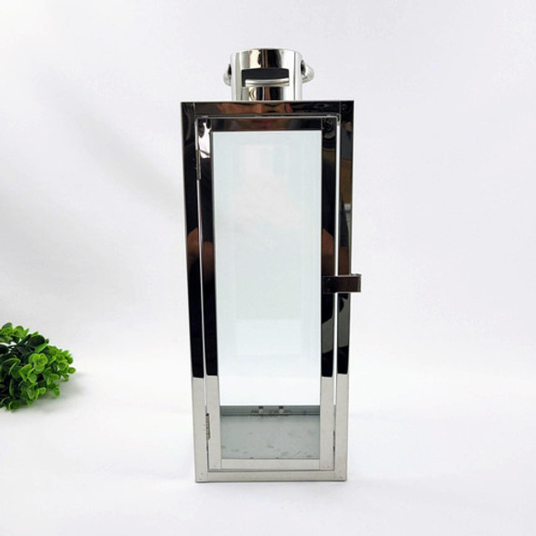 Lanterna Marroquina Decorativa Prata Inox 39x14cm 1