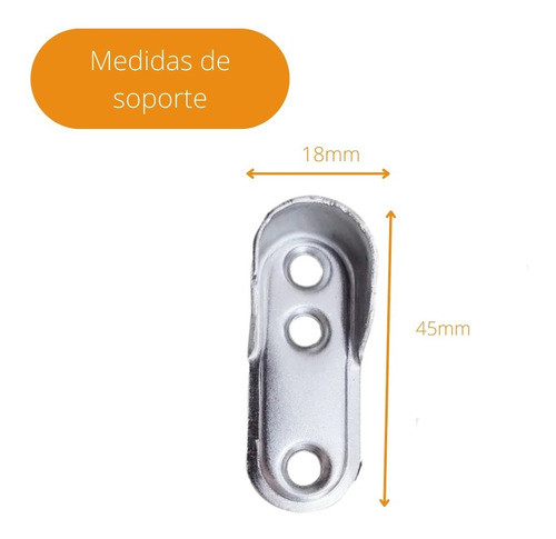 Soporte Lateral Para Caño Oval Zapatito X 2 Unidades 1