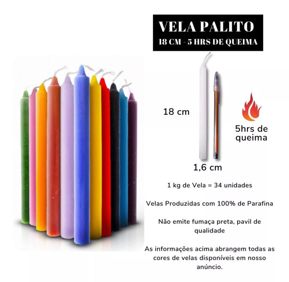 Exu & Pomba Gira 1 Kg Candles Set – 34 Red & Black Ritual Candles – 7" Tall for Spiritual Connection