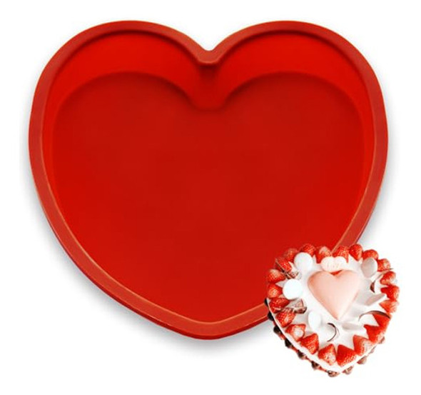 Moldes Para Tartas Qteclor De Silicona Con Forma De Corazón, 1