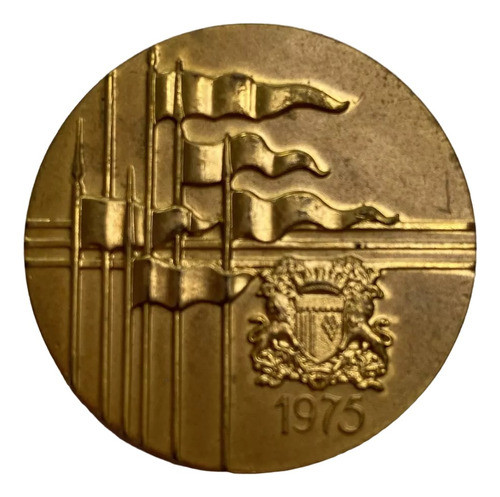 Medalha Bronze Dourado Centenário Imigr. Col. Italiana No Rs 0