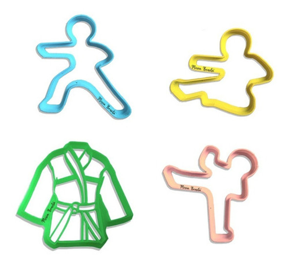 Artes Marciales X4 Cortante Galletas Molde Reposteria Kungfu 0