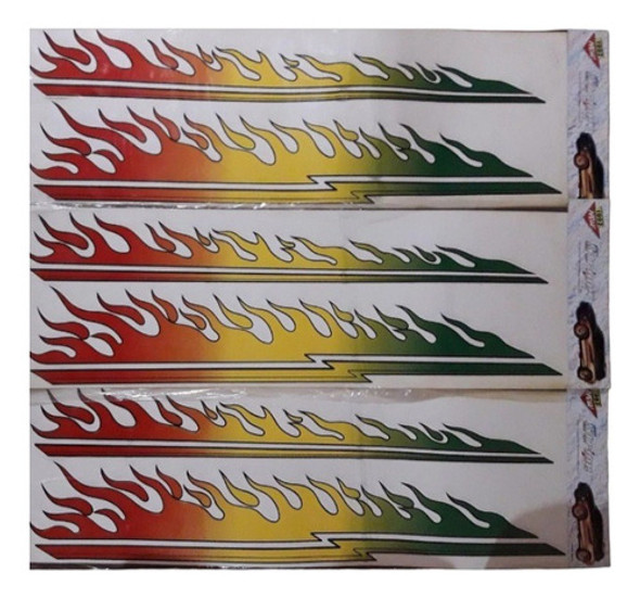 Calco Lateral Auto Antiguo Llamas X 4 Piezas 0 Calco Lateral Auto Antiguo Llamas X 4 Piezas 0