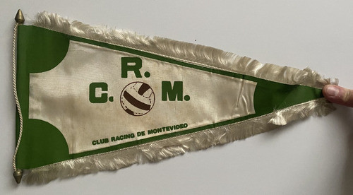 Antiguo Banderín C Racing Montevideo Tela Flecos Fútbol Bb1 0