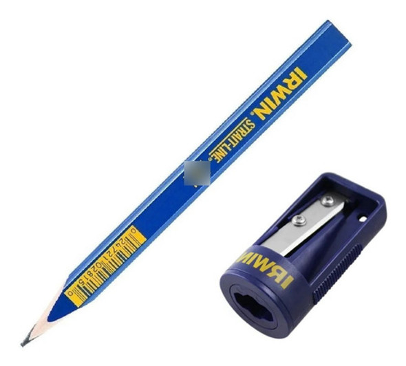 Kit 10 Lapis Carpinteiro Marceneiro Pro + Apontador Irwin 0