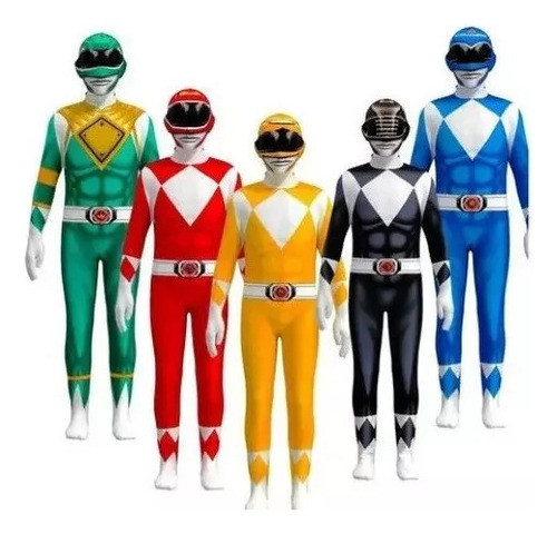 Fantasia Adulto Infantil Mighty Morphin Power Rangers 0