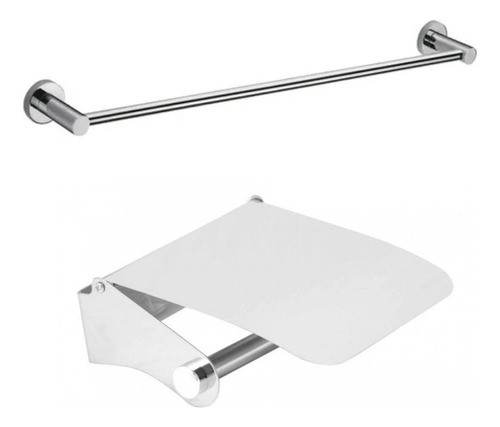 Pack Set Barral Toallero + Porta Rollo Papei Inoxidable 0