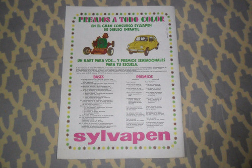 Antigua Publicidad Billiken Sylvapen Concurso Fiat 600 0