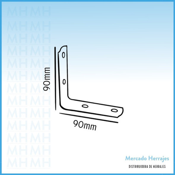 Escuadra Angulo Reforzada 90x90 X 50 Unidades 1