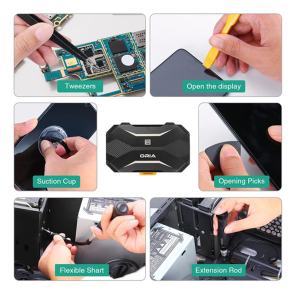 Set D/destornilladores Oria 145 En 1 C/estuche - Amarillo 1