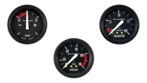 Kit 3 Carcazas Amperimetro Temp De Agua Y Presion De Aceite 1