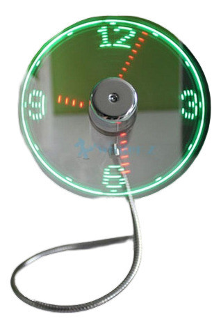 Usb Pantalla Led Reloj Escritorio Ventilador Fresco Ajustabl 1