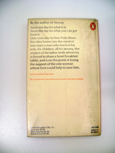 Seize The Day Saul Bellow Penguin Ingles Muy Bueno Boedo 1