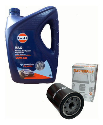 Kit De Filtro De Aceite Vw Gol Senda Gacel 1.6 + 4 Lts 20w50 0