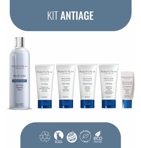 Kit Rutina Facial, Limpieza, Antiage, Sin Tacc, Vitc ++ 1
