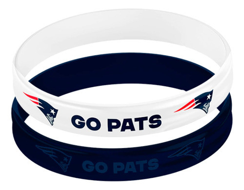 Pulseiras Nfl New England Patriots - Kit Com 2 Unidades 0