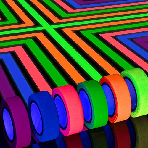 Cinta Adhesiva Neón Fluorescente 5 Metros 6 Unidades 0