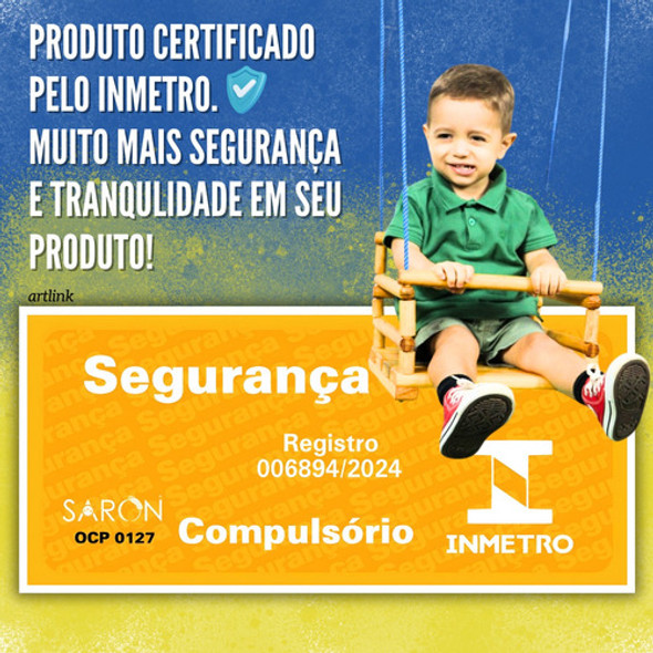 Cadeirinha De Balanço Infantil Madeira Corda Em Nylon 3 Mts 1