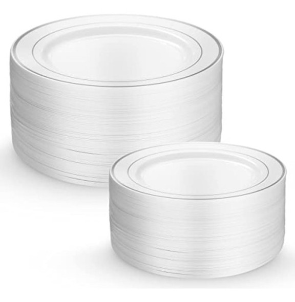 Munfix 60 Platos De Plástico Para Fiesta De Boda, 0
