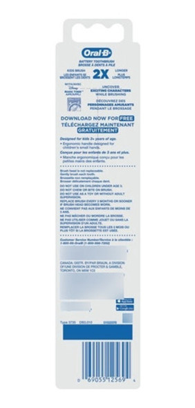 Escova Elétrica Infantil Oral-b Disney Eua Personagem Frozen 1 Escova Elétrica Infantil Oral-b Disney Eua Personagem Frozen 1