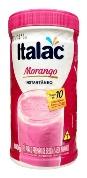 Pó Para O Preparo De Bebida Sabor Morango Italac Kit 6x 400g 1