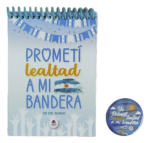 Anotador 10x14 Con Pin Promesa A La Bandera Pack X 15 0