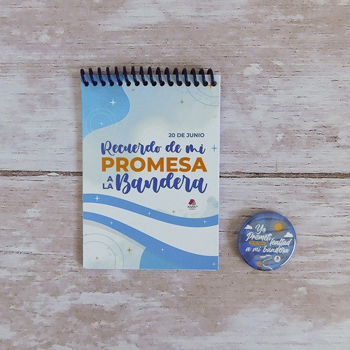 Anotador 10x14 Con Pin Promesa A La Bandera Pack X 15 1