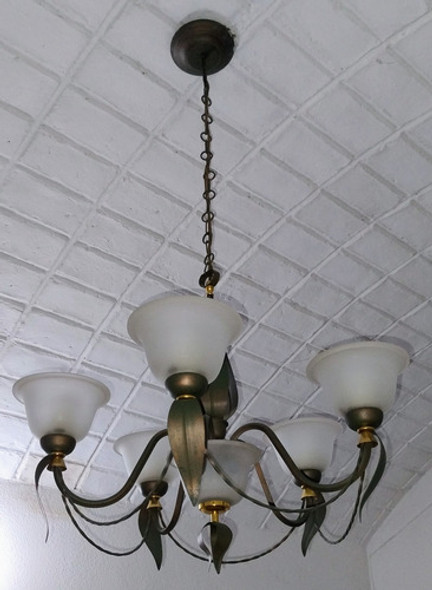 Lámpara Colgan / Araña Iluminación Cuatro Luces Con Tulipas 0