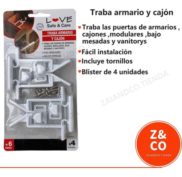 Traba Anti Cierre Puerta Armario Cajón Multiuso C/ Tornillos 1