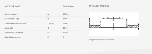 Disco De Freio Traseira 262mm Land Rover Freelander 1.8 16v 1
