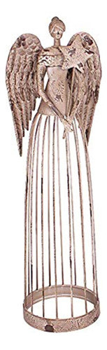 Jardín Metal Angel Trellis Antique Patina 255in Altura 0