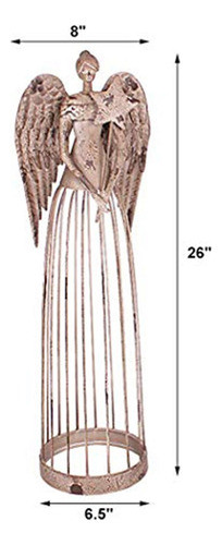 Jardín Metal Angel Trellis Antique Patina 255in Altura 1