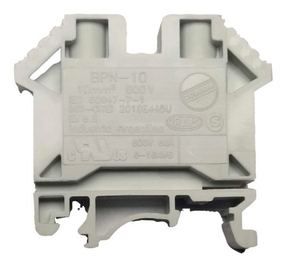 Borne De Paso Para Conductor | 10mm² | 24 A 800 V | Gris 0