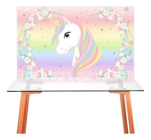 Fondo De Tela Unicornio Decoración Mesa Cumple Infantil 0