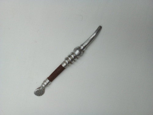 Bombilla De Tereré En Aluminio Y Madera 1