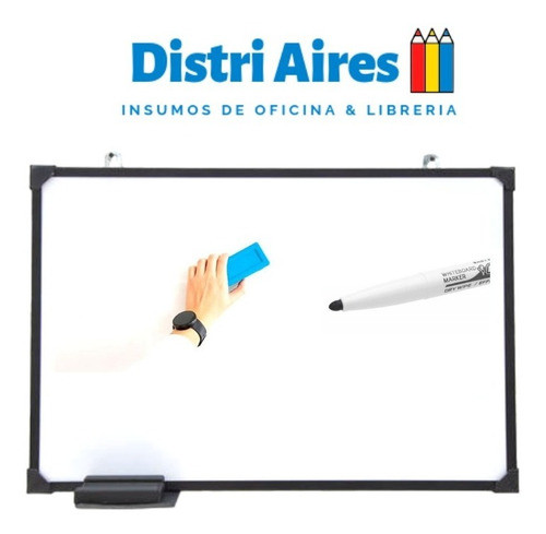 Pizarra Blanca Eco 20 X 30 Cm +marcador +borrador Marco Negr 1