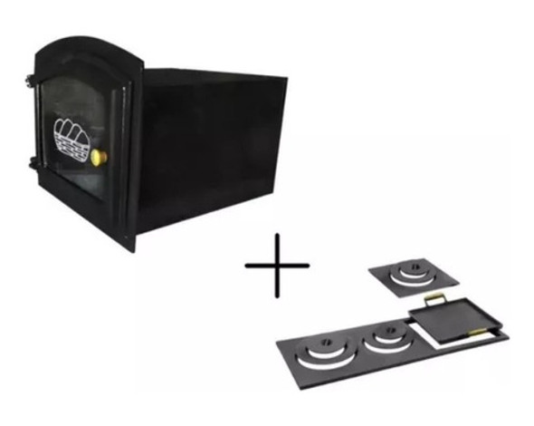 Kit Forno Para Fogão A Lenha G + Chapa 3 F C/ Bifeteira 0