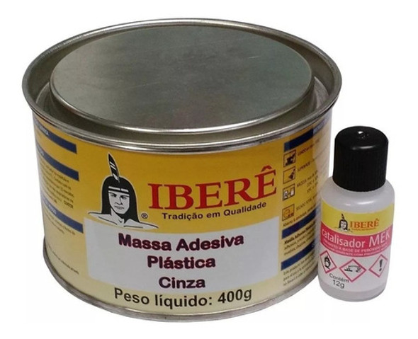 Massa Plastica 400gr Cinza Com Catalisador Iberê Adesivo 0