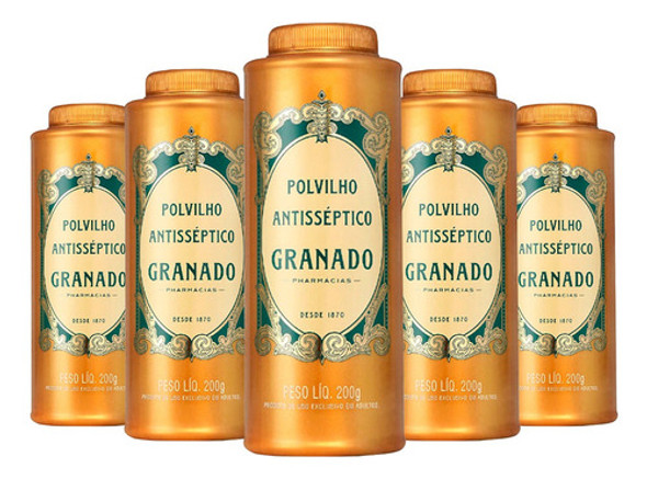 Polvilho Antisséptico Granado Pele Seca E Protegida 5x200g 0
