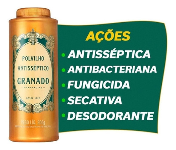 Polvilho Antisséptico Granado Pele Seca E Protegida 5x200g 1