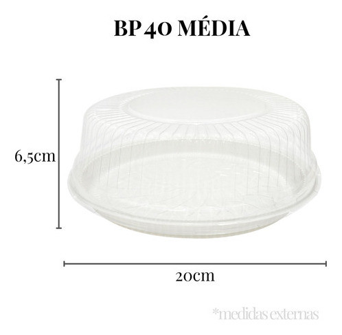 Embalagem Redonda Para Bolo Bipack Bp40 Média C/ 100 1
