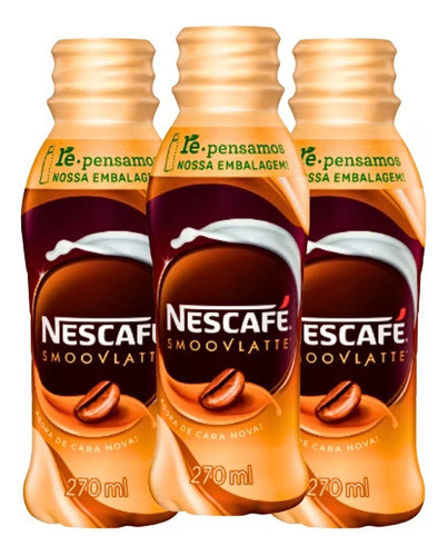 3 Bebida Láctea Nescafé Smoovlatté Fast Café Chocolate 0