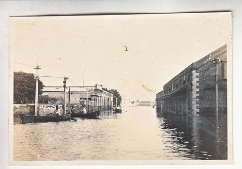 1932 Salto Fotografia Creciente Del Rio Estacion Ferrocarril 0