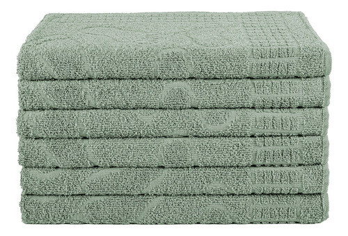 Kit 06 Pisos Supremo Pezinho Verde Esmeralda 100% Algodão 0