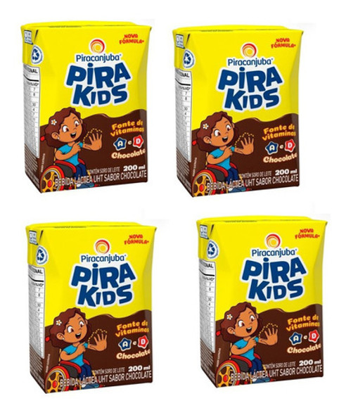Achocolatado Pirakids 200ml Piracanjuba Kit 15 Unidades 0